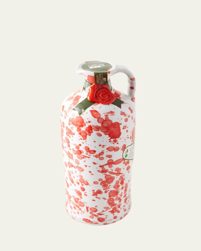 Extra Virgin Olive Oil in Ceramic Bottle, Red